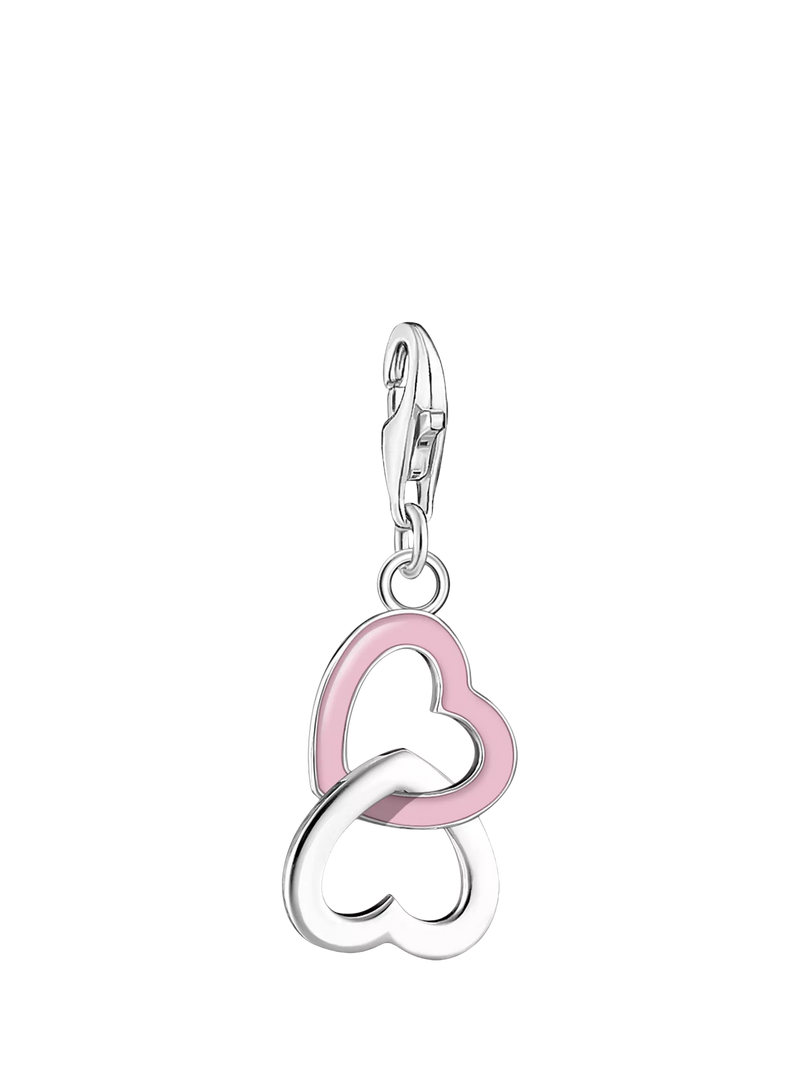 THOMAS SABO silver and pink heart charm, imported from the UK