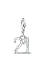 John Lewis THOMAS SABO Cubic Zirconia 21st Birthday Silver Charm- Buy online at McGrocer
