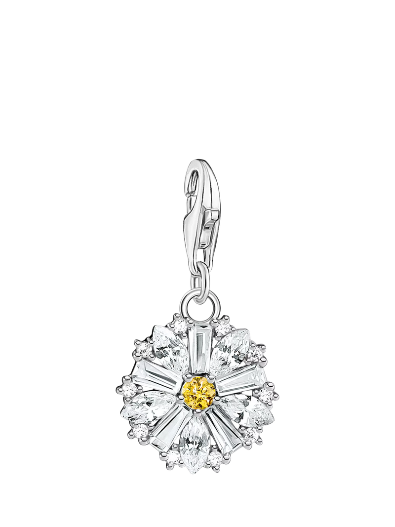 THOMAS SABO silver daisy charm with cubic zirconia - British product