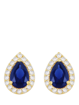 John Lewis IBB Cubic Zirconia Pear Stud Earrings Multi- Buy online at McGrocer