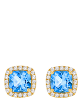 John Lewis IBB Blue Topaz Cubic Zirconia Square Stud Earrings- Buy online at McGrocer