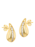 IBB 9ct gold teardrop stud earrings with cubic zirconia, UK version