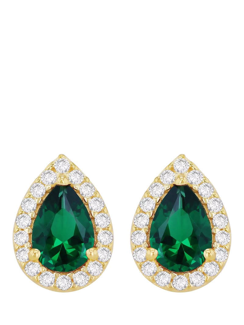 IBB 9ct yellow gold pear stud earrings, UK version