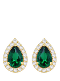 IBB 9ct yellow gold pear stud earrings, UK version