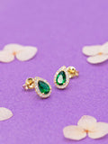IBB 9ct yellow gold pear stud earrings, UK version
