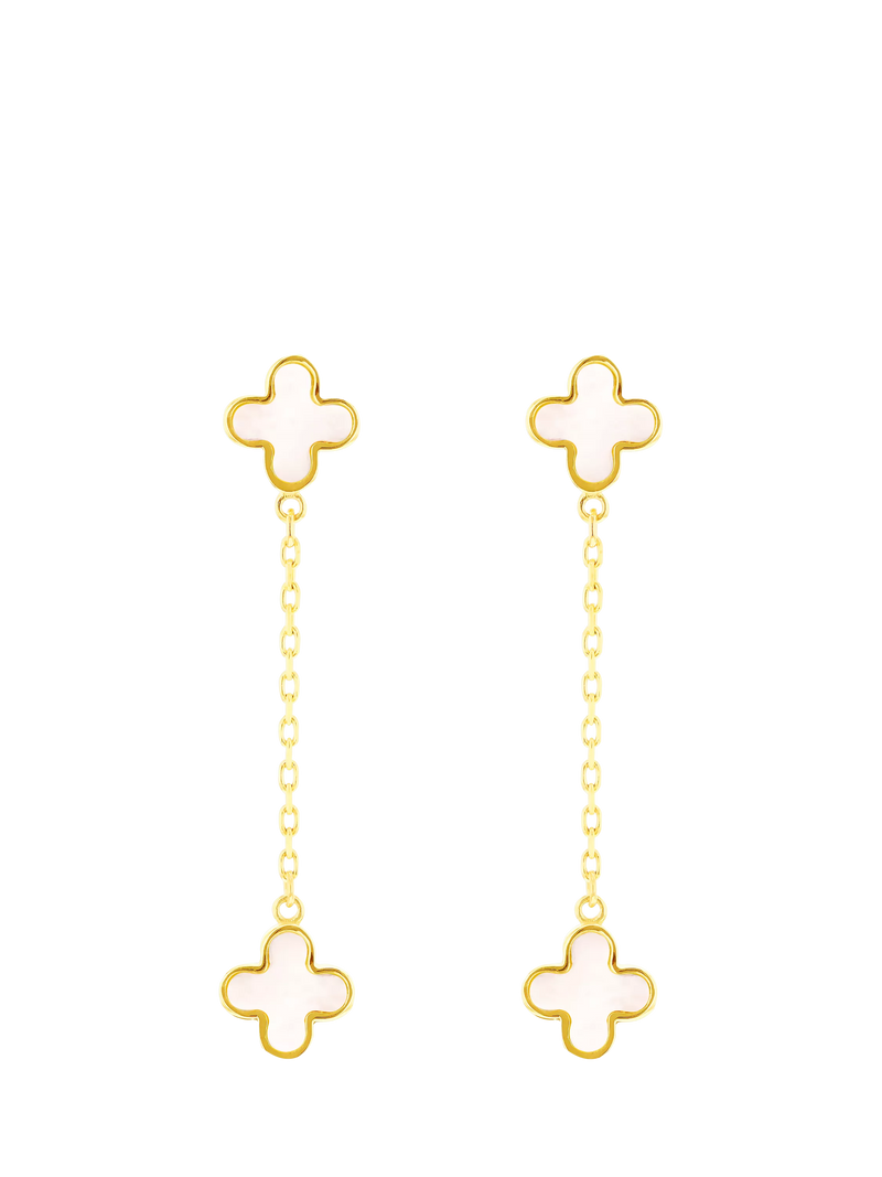 IBB earrings clover drop stud 9ct - British product