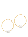 IBB 9ct yellow gold freshwater pearl hoop earrings, UK version