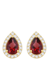 John Lewis IBB 9ct Yellow Gold Crystal Pear Stud Earrings Multi- Buy online at McGrocer