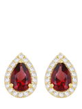 IBB 9ct yellow gold pear stud earrings with cubic zirconia (British brand)