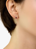 IBB 9ct yellow gold pear stud earrings with cubic zirconia (British brand)