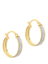 John Lewis IBB 9ct Yellow Gold Stardust Creole Hoop Earrings- Buy online at McGrocer