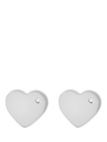 IBB heart stud earrings sterling silver cubic zirconia, UK version