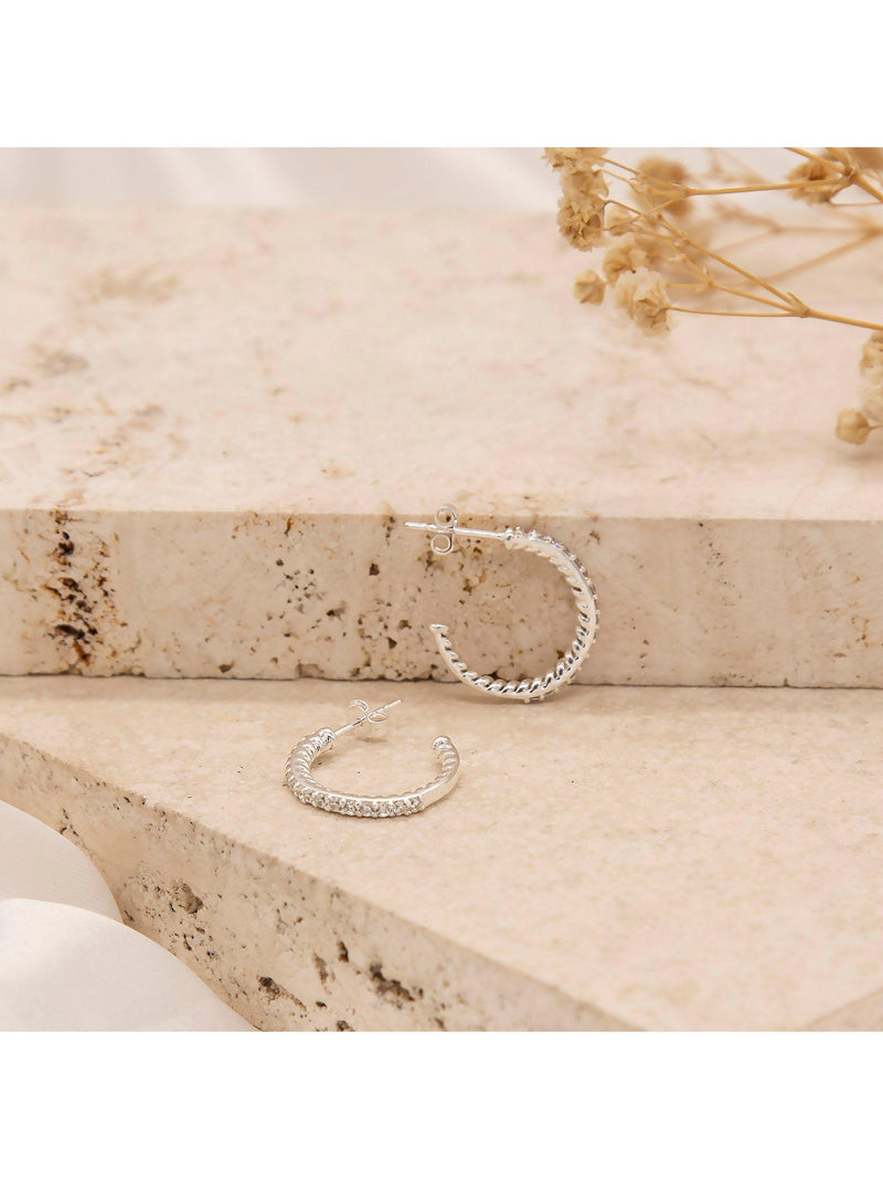 IBB sterling silver cubic zirconia earrings (British brand)