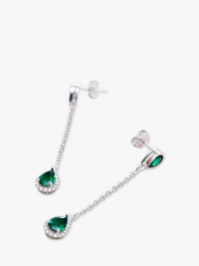 IBB cubic zirconia teardrop earrings sterling silver multi, UK version