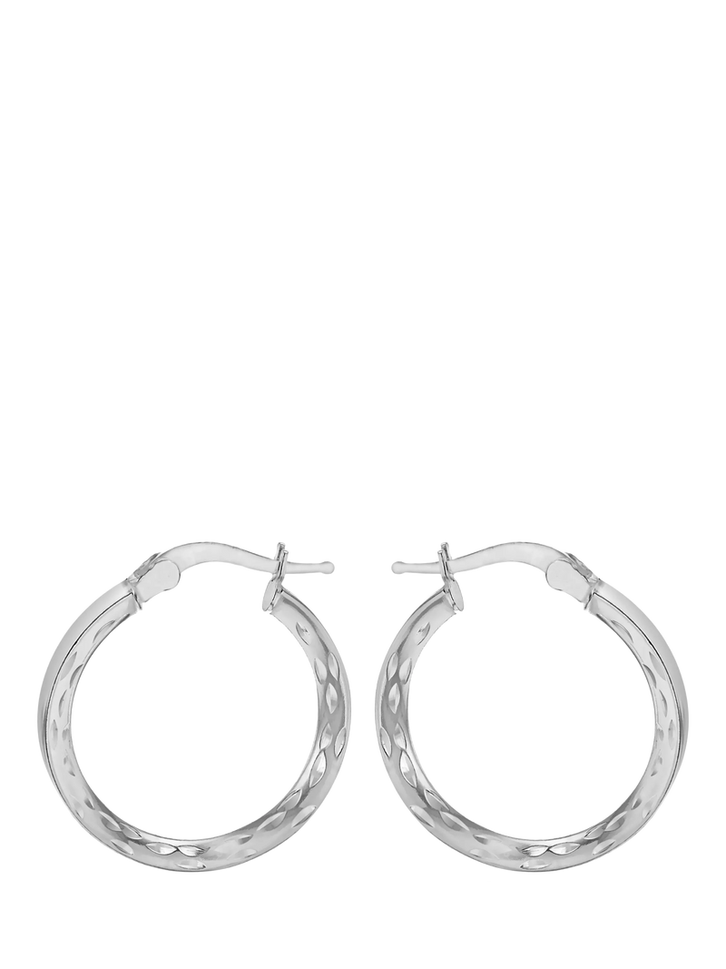 IBB sterling silver marquise hoop earrings 25mm (British brand)