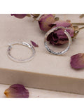 IBB sterling silver marquise hoop earrings 25mm (British brand)