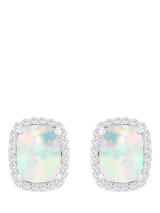 John Lewis IBB Cubic Zirconia Halo Stud Earrings, Multi- Buy online at McGrocer