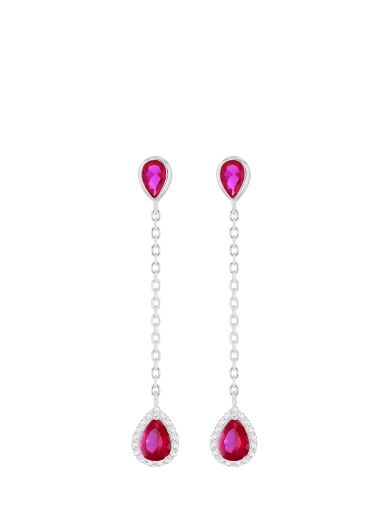 IBB Cubic Zirconia Teardrop Earrings sterling silver, UK version