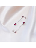 IBB Cubic Zirconia Teardrop Earrings sterling silver, UK version