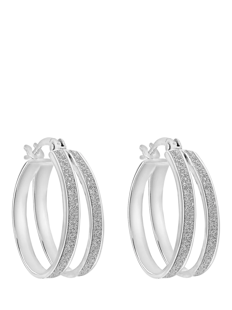 IBB sterling silver double hoop stardust earrings, UK version