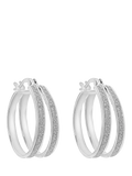 IBB sterling silver double hoop stardust earrings, UK version