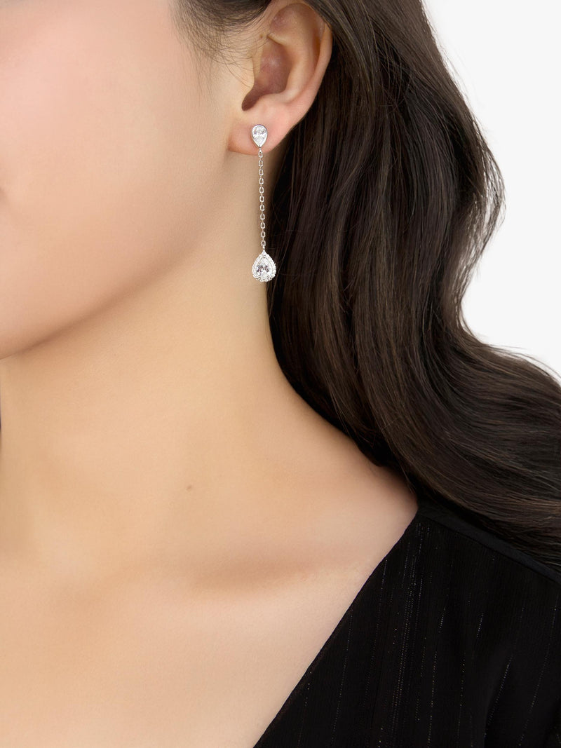 IBB cubic zirconia teardrop earrings 50mm, UK version