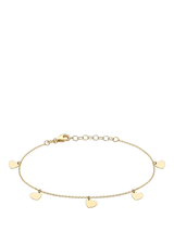 John Lewis IBB 9ct Yellow Gold Heart Charm Bracelet 18-20cm- Buy online at McGrocer