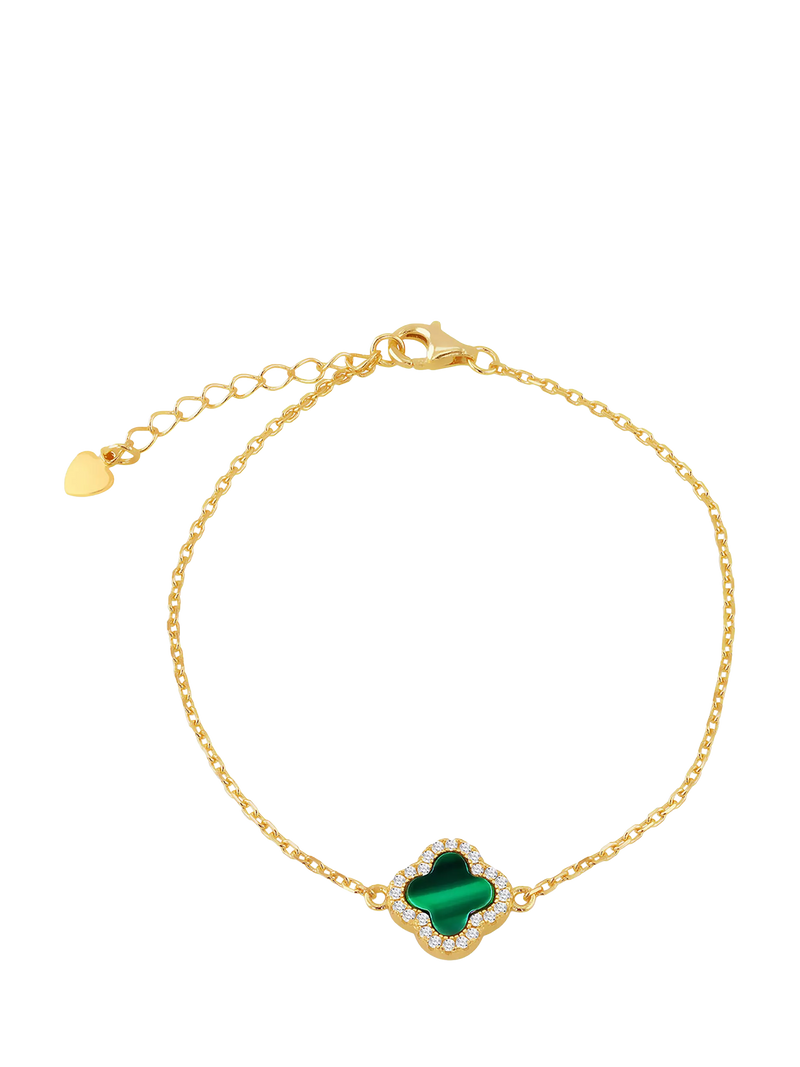 IBB malachite clover chain bracelet, imported from the UK