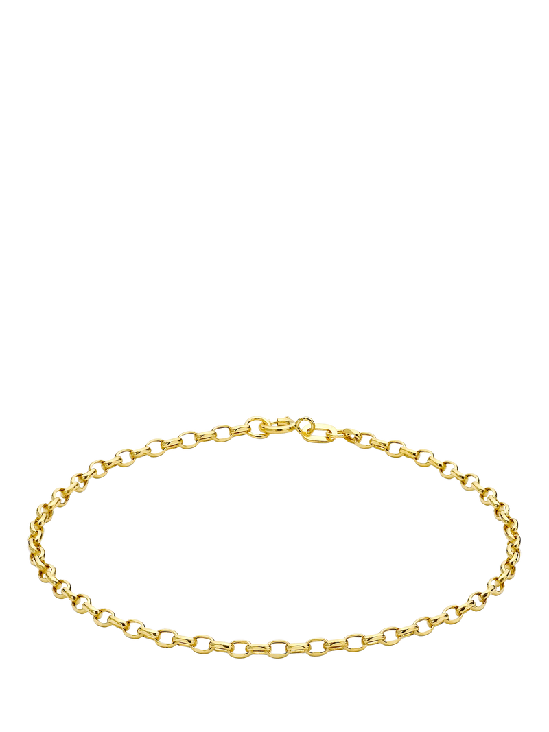 IBB 9ct yellow gold oval belcher bracelet, imported from the UK