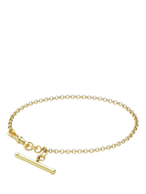 John Lewis IBB 9ct Yellow Gold T-bar Hollow Belcher Albert Bracelet- Buy online at McGrocer