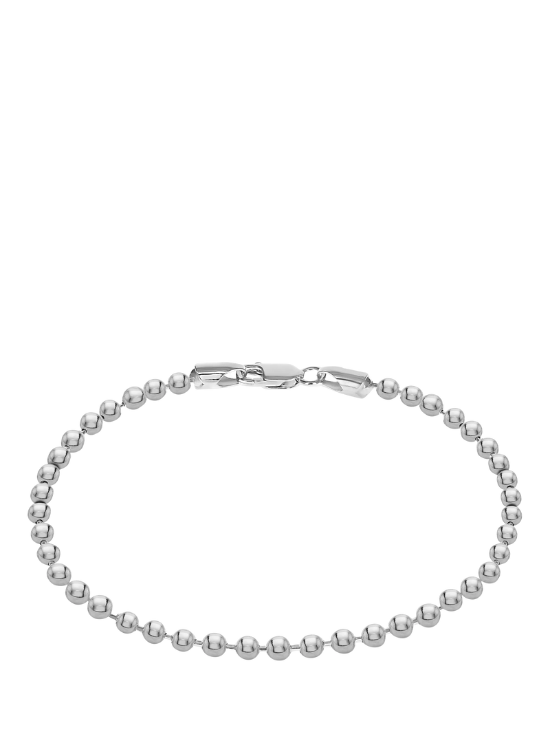 IBB sterling silver ball chain bracelet with lobster claw, silver (British brand)