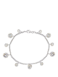 IBB sterling silver cubic zirconia drop charm bracelet, imported from the UK