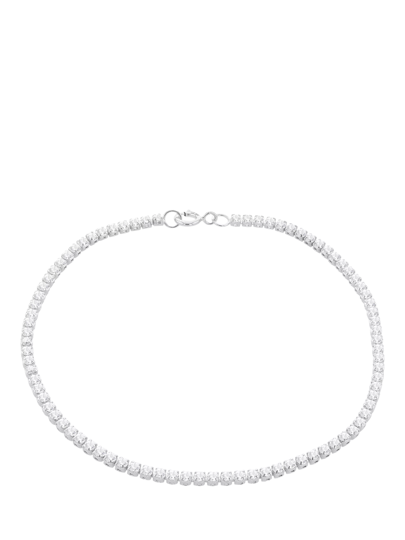 IBB 9ct white gold cubic zirconia flex tennis bracelet, UK version