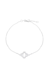 John Lewis IBB 9ct White Gold Cubic Zirconia Petal Bracelet- Buy online at McGrocer