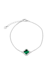 John Lewis IBB Crystal Malachite Clover Bracelet Multi 16-19cm- Buy online at McGrocer