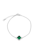 IBB malachite clover bracelet with cubic zirconia, imported from the UK