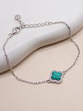 IBB malachite clover bracelet with cubic zirconia, imported from the UK