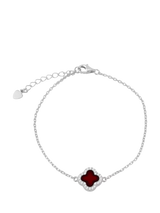 John Lewis IBB Cubic Zirconia Red Clover Bracelet, Multi- Buy online at McGrocer