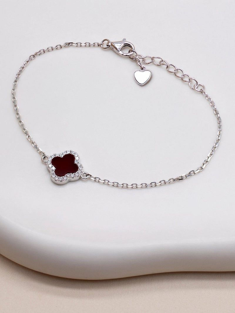IBB red clover cubic zirconia bracelet (British brand)