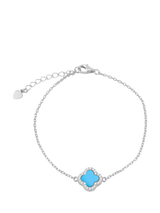John Lewis IBB Cubic Zirconia Blue Clover Bracelet, Multi- Buy online at McGrocer