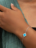 IBB turquoise clover cubic zirconia bracelet - British product