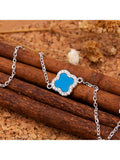 IBB turquoise clover cubic zirconia bracelet - British product