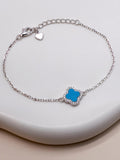 IBB turquoise clover cubic zirconia bracelet - British product