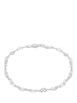 John Lewis IBB Sterling Silver Heart Link Bracelet- Buy online at McGrocer