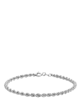 John Lewis IBB Sterling Silver Hollow Rope Chain Bracelet- Buy online at McGrocer