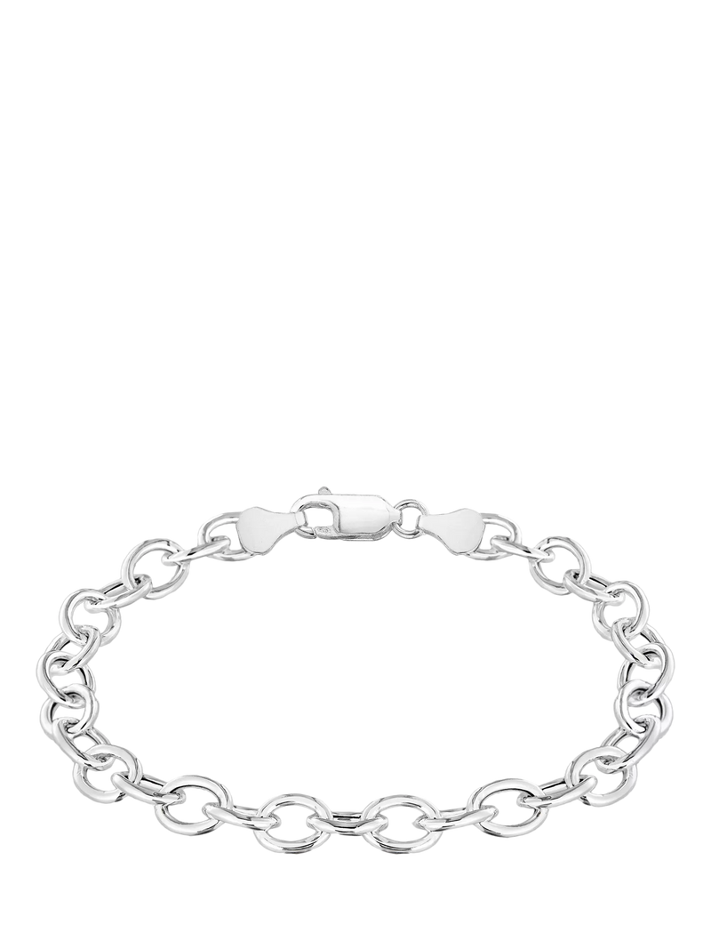 IBB sterling silver oval belcher bracelet, imported from the UK