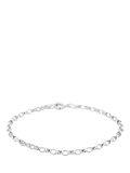 IBB sterling silver oval belcher bracelet 18cm, imported from the UK
