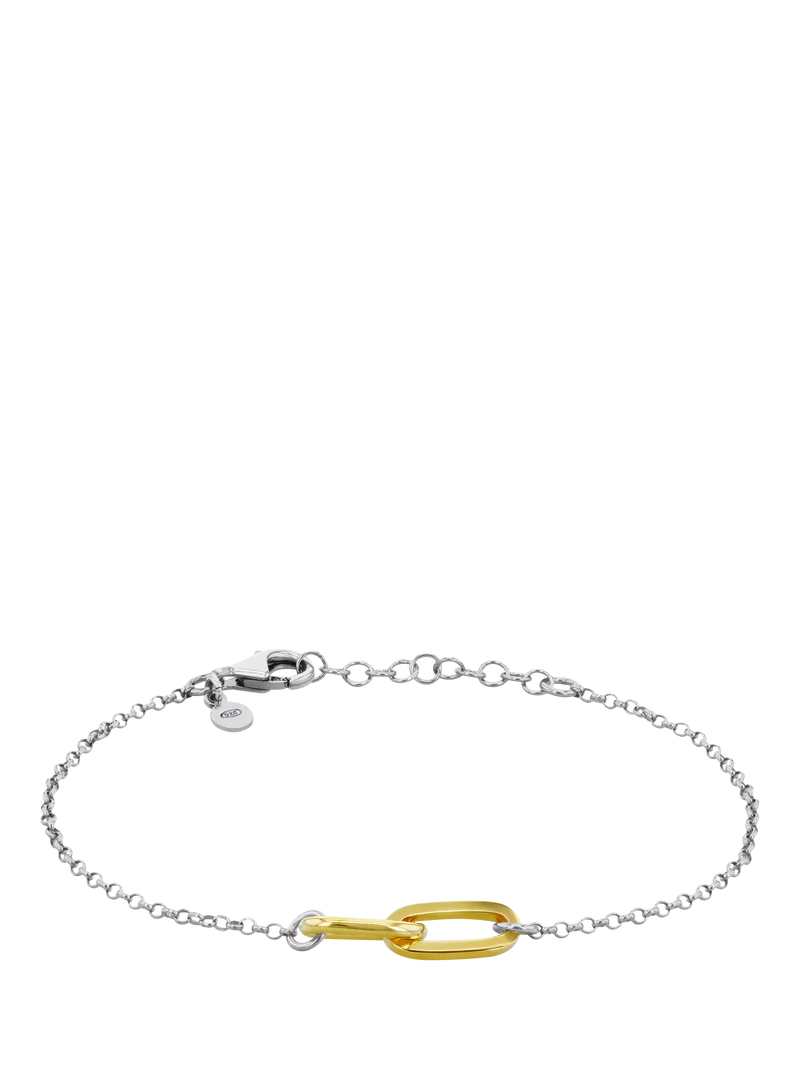 IBB two tone paper link bracelet sterling silver (British brand)