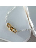 IBB two tone paper link bracelet sterling silver (British brand)