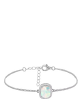 IBB opal cubic zirconia bracelet rhodium-plated sterling silver - British product